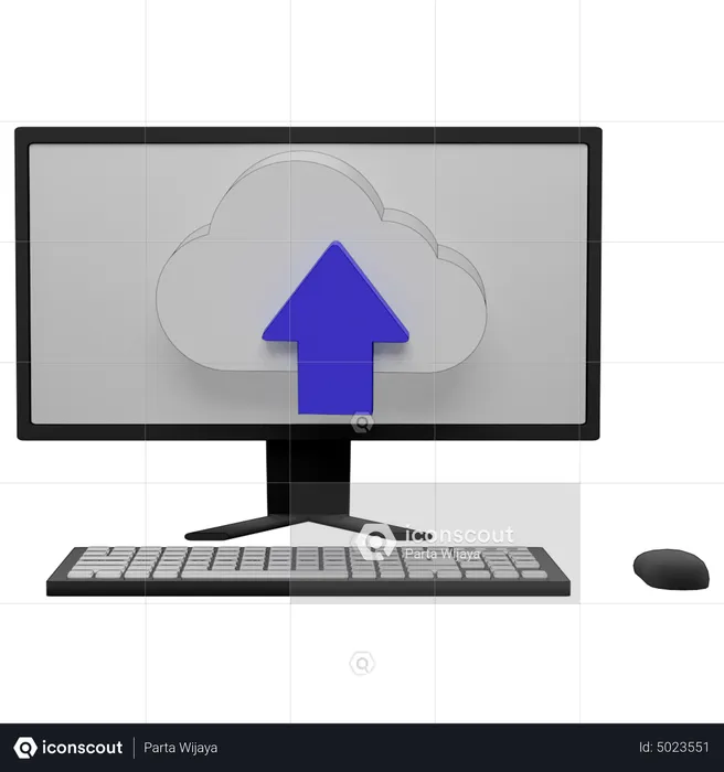 Téléchargement cloud en ligne  3D Icon