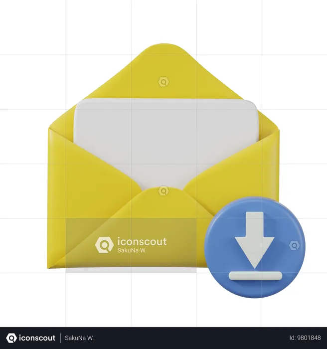 Télécharger le courrier  3D Icon