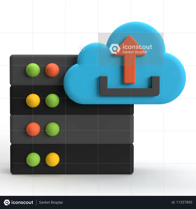 Téléchargement sur le serveur cloud  3D Icon