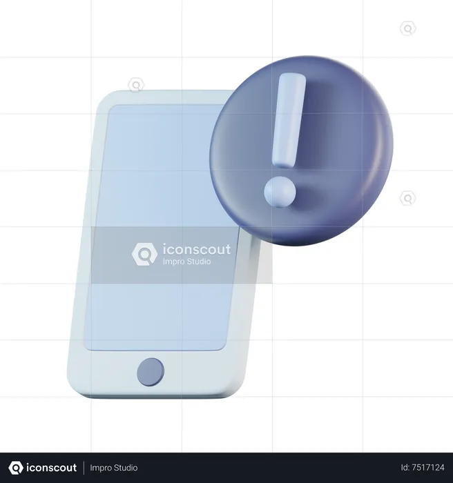 Telefon Ausrufezeichen  3D Icon