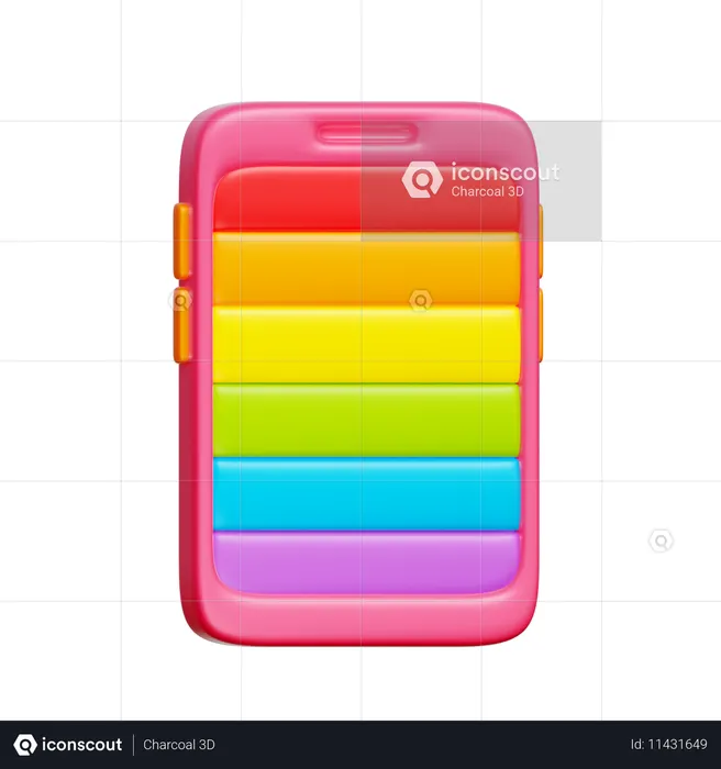 Telefon mit Regenbogenbildschirm  3D Icon
