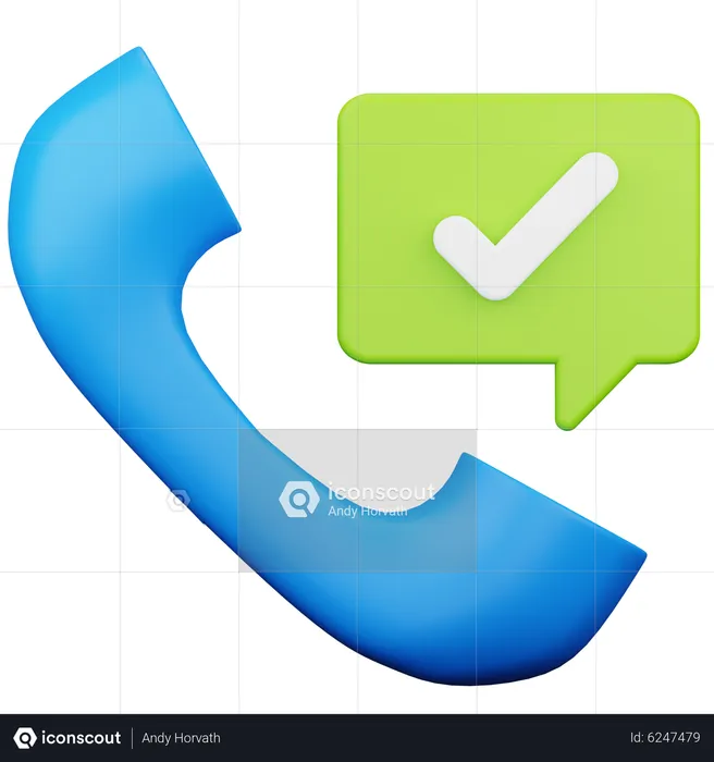 Aprovação por telefone  3D Icon