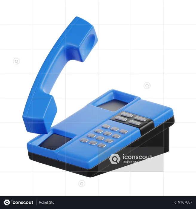 Telefone Comercial  3D Icon