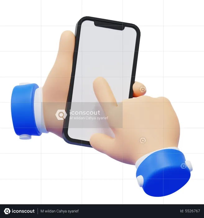 Gesto de mão com toque no telefone  3D Icon