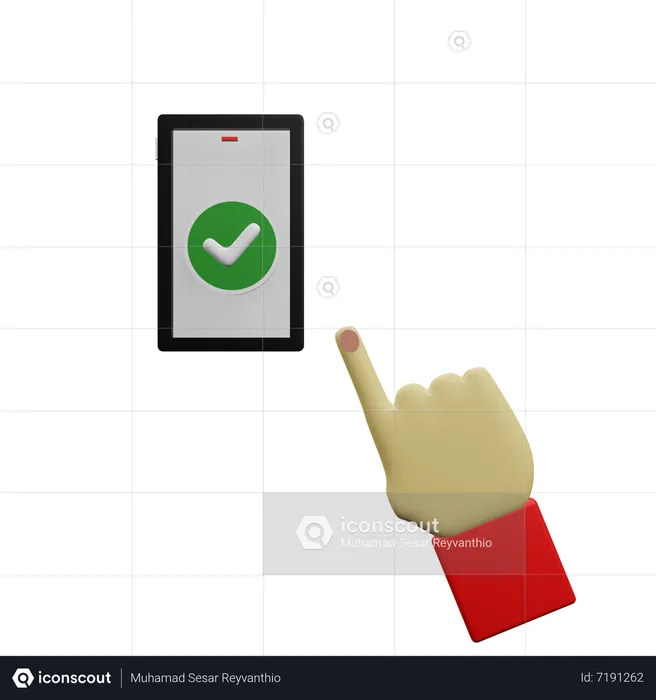 Teléfono aprobado  3D Icon