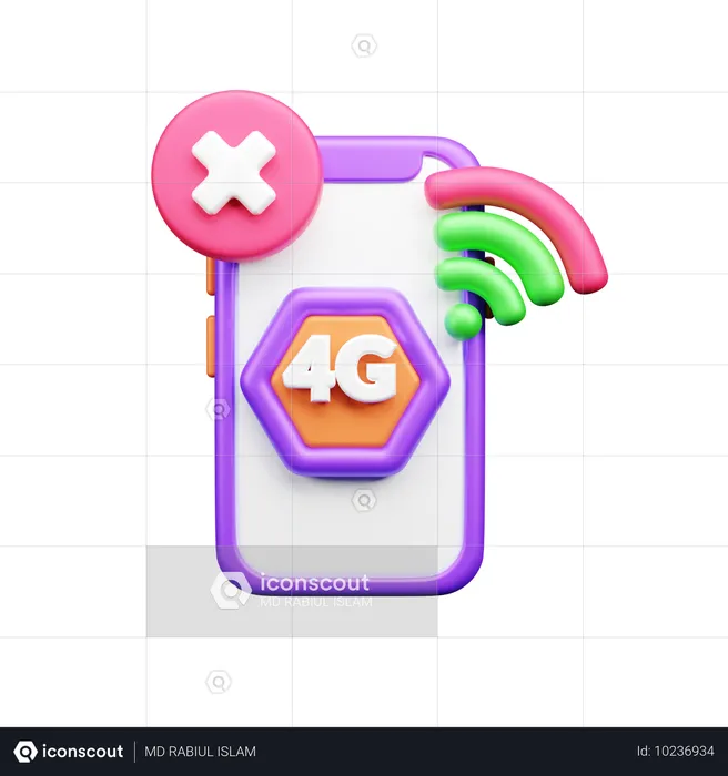 No hay teléfono 4G  3D Icon