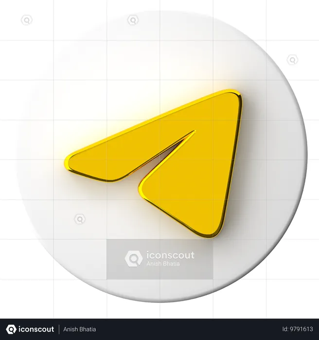 Telegram Logo 3D Icon
