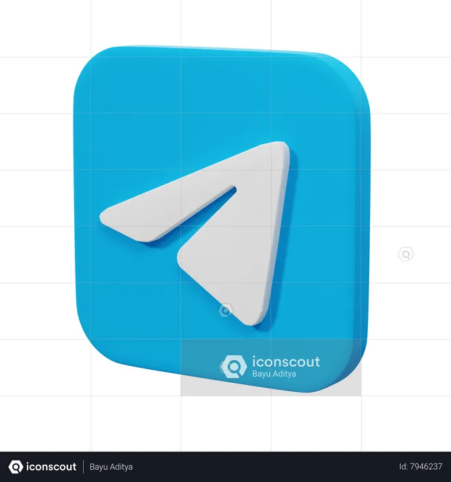 Telegram Logo 3D Icon