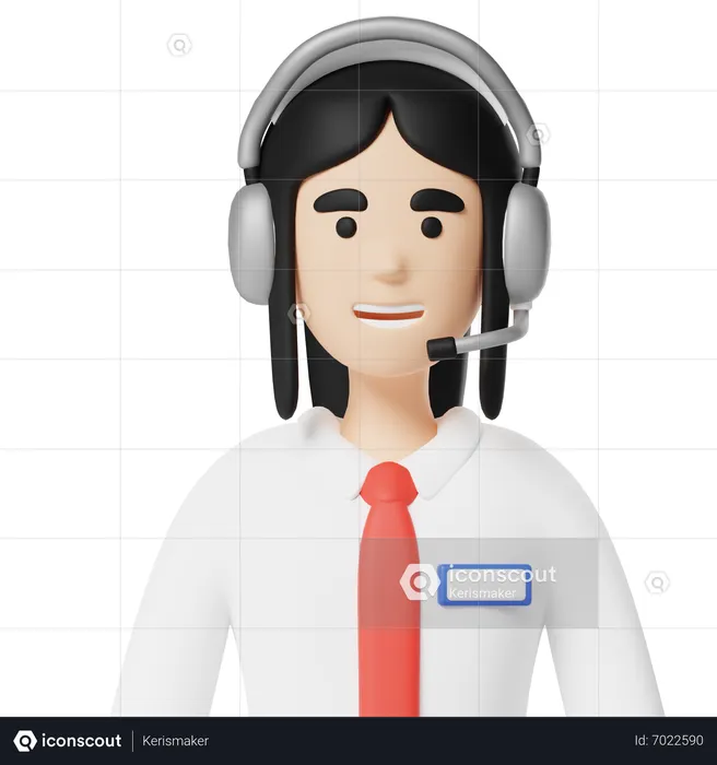 Telemarketing feminino  3D Icon