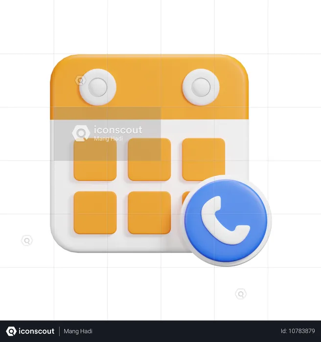 Calendrier téléphonique  3D Icon