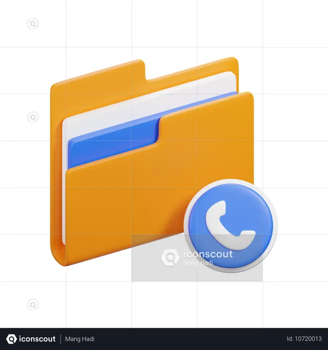 Dossier téléphonique  3D Icon