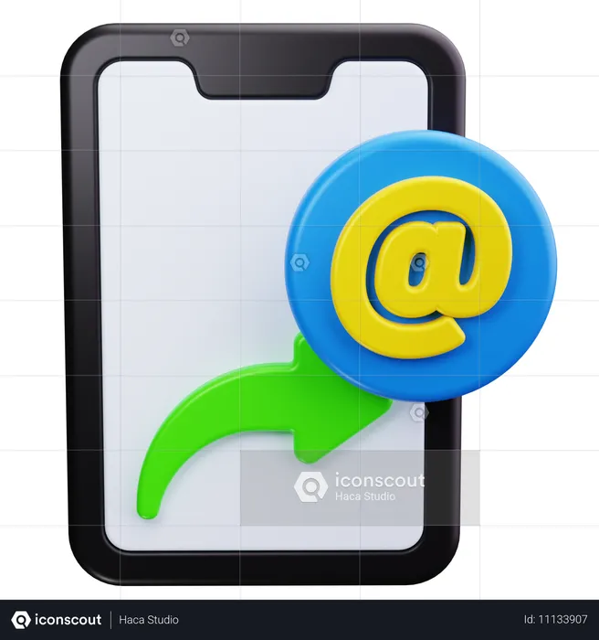 Téléphone e-mail  3D Icon