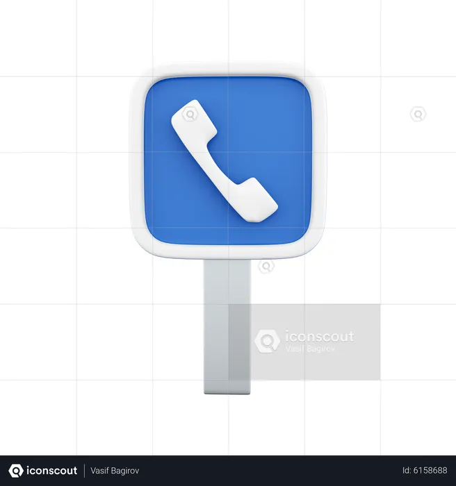 Telephone Sign  3D Icon