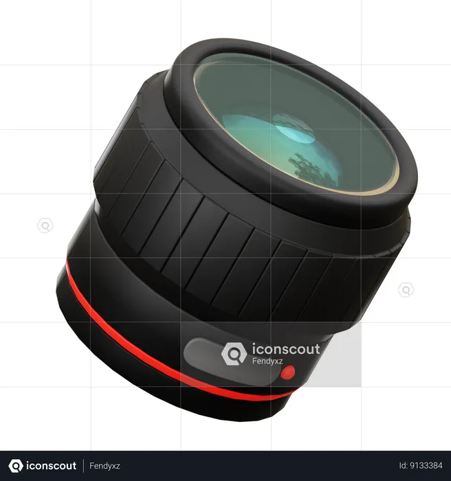 Telephoto Len  3D Icon