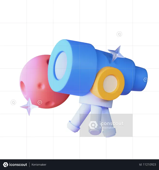 Telescopio  3D Icon