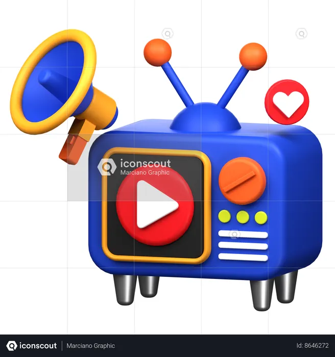 Television Ads  3D Icon