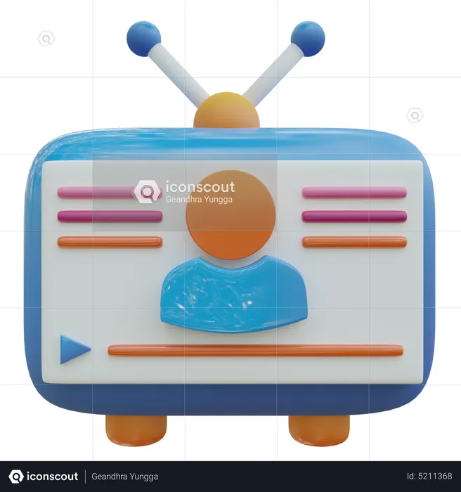 Television Media Ads  3D Icon
