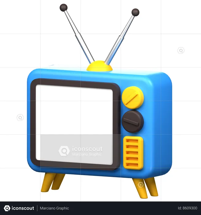 Televisión retro  3D Icon