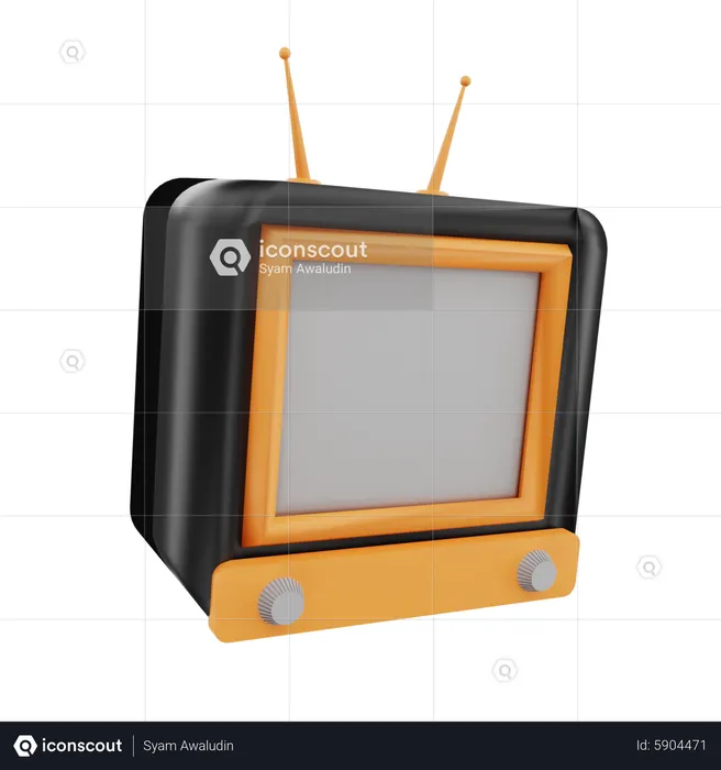 Televisión retro  3D Icon