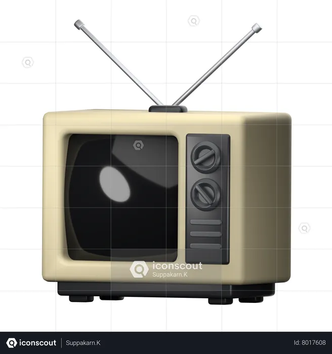 Televisión retro  3D Icon