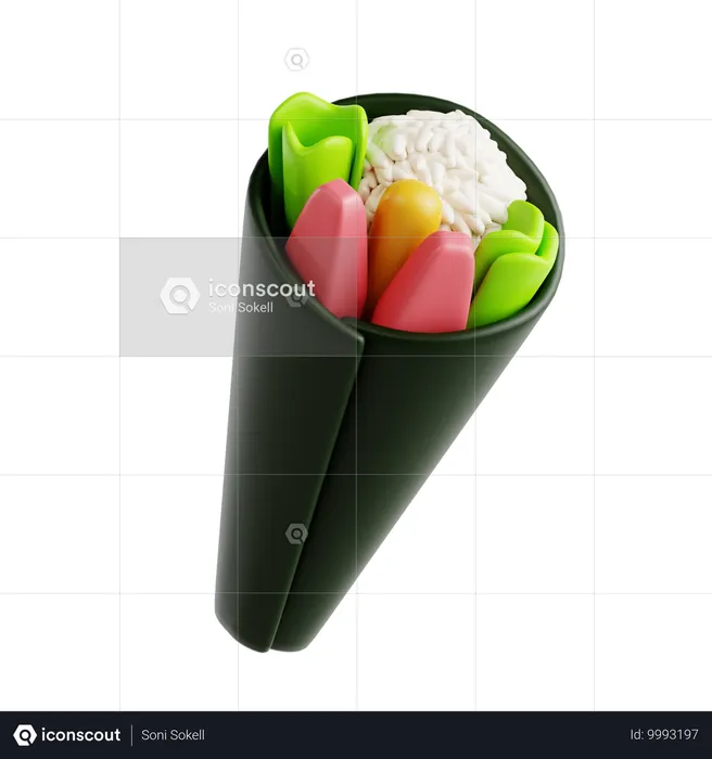 Sushis temaki  3D Icon