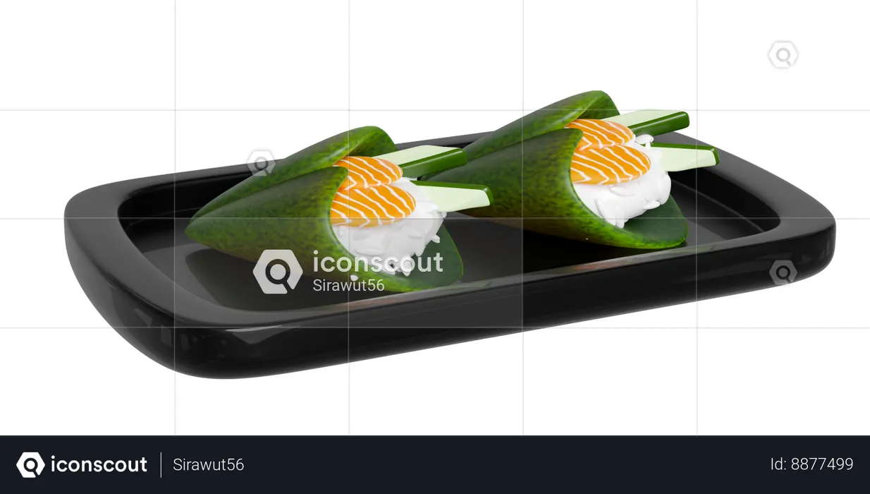 Temaki Sushi Plate  3D Icon