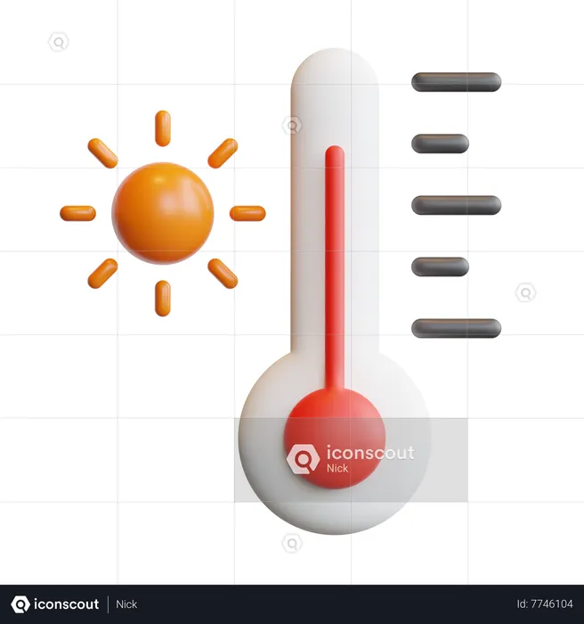 Temperatura caliente  3D Icon