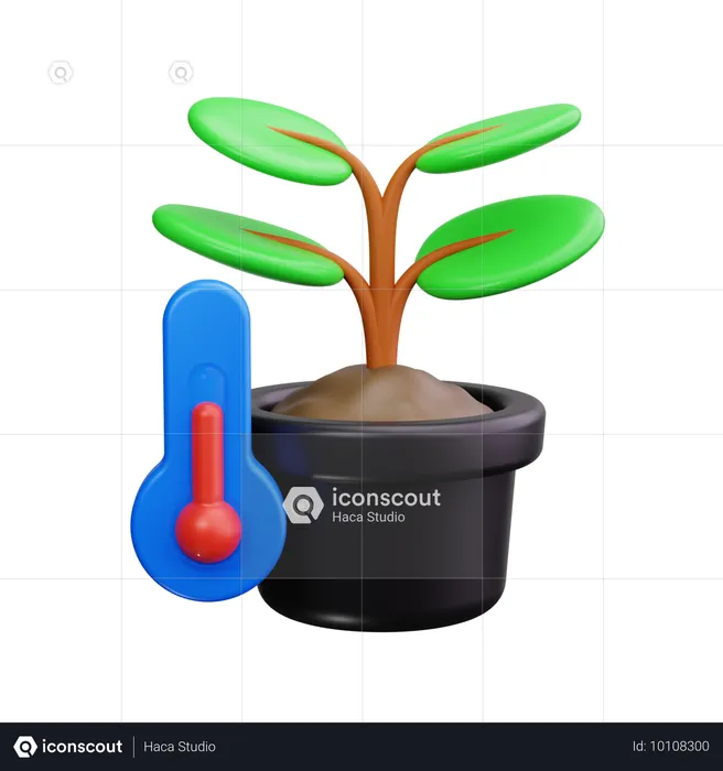 Temperatura de la planta  3D Icon