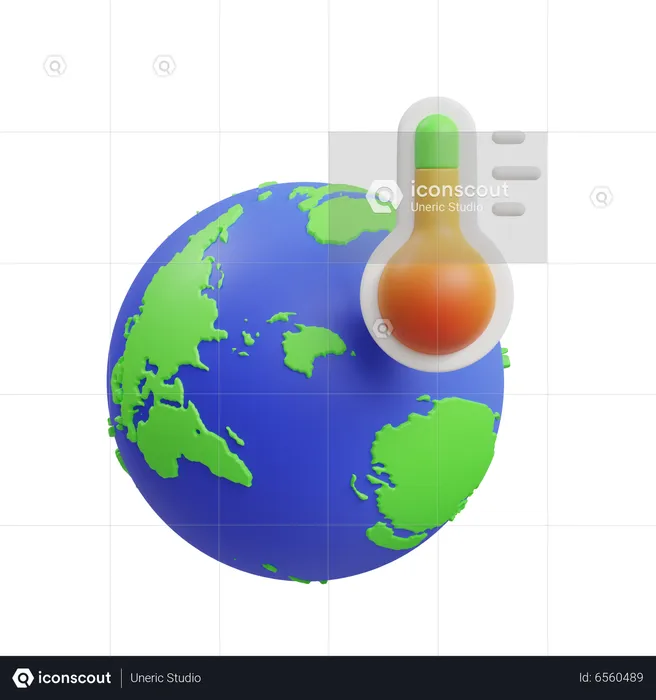 Temperatura de la tierra  3D Icon