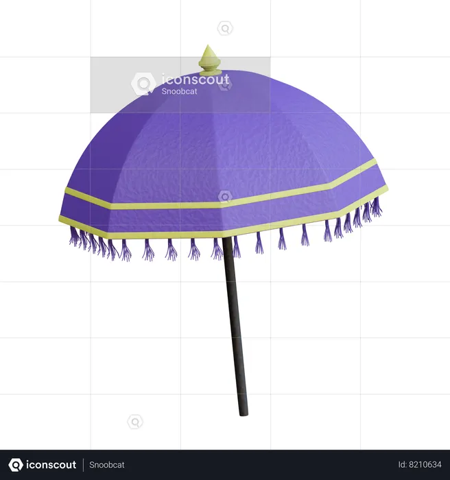 Temple Umbrella  3D Icon