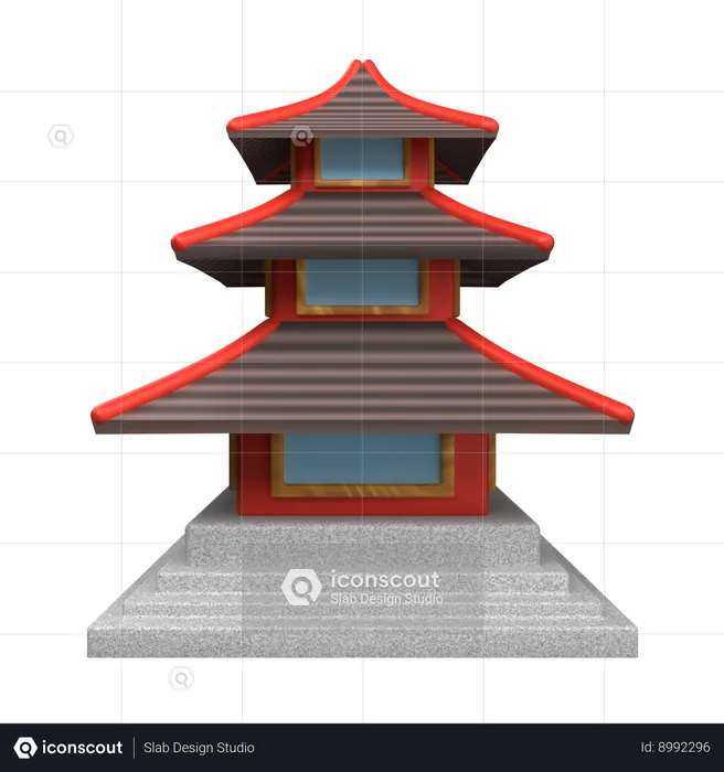 Templo japonés  3D Icon