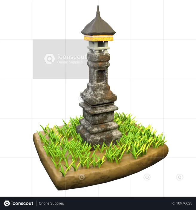 Templo subak  3D Icon