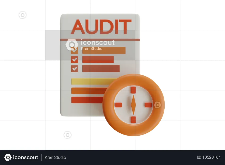 Tempo de auditoria  3D Icon