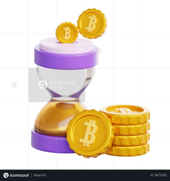 Tempo de investimento em bitcoin  3D Icon