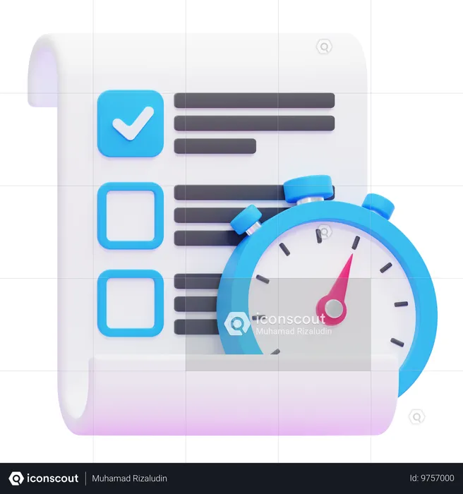 Tempo de tarefa  3D Icon