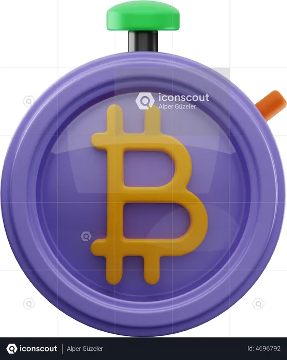 Temporizador bitcoin  3D Illustration