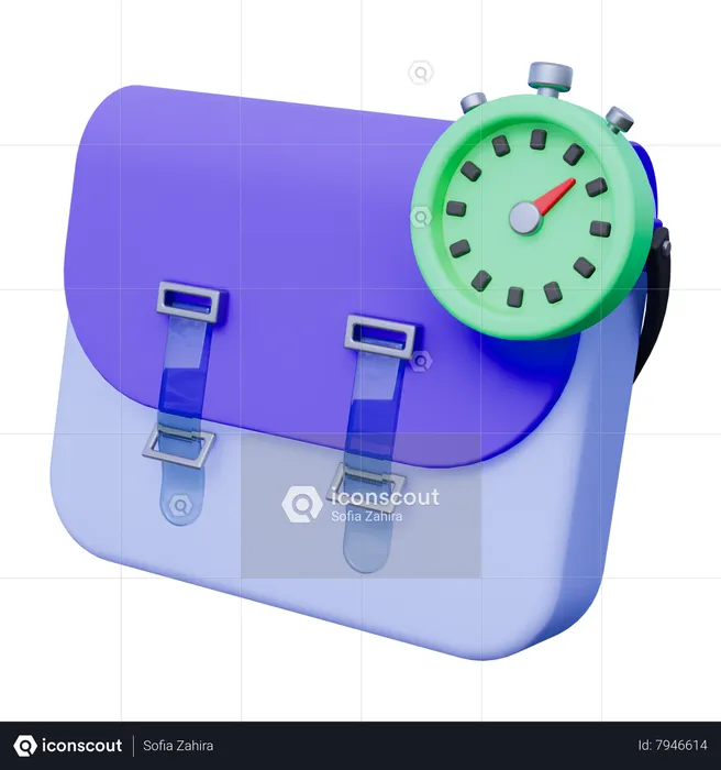 Temps de travail  3D Icon