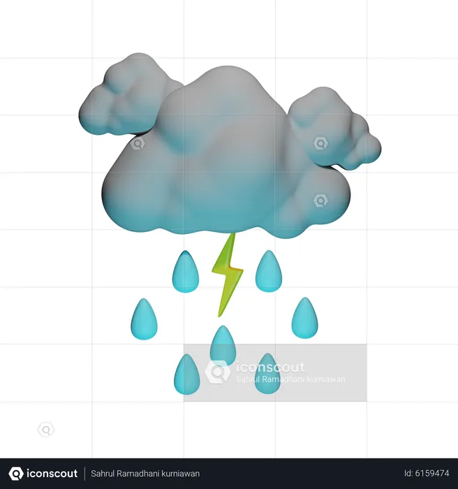 Temps de tempête  3D Icon