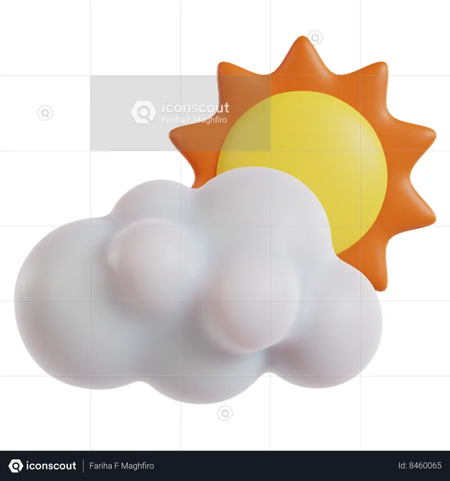 Contraste de temps ensoleillé et nuageux  3D Icon