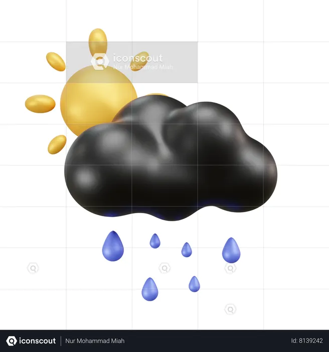 Climat pluvieux  3D Icon