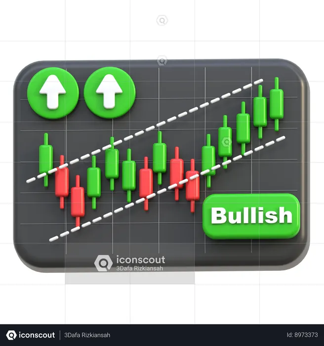 Tendance haussière  3D Icon