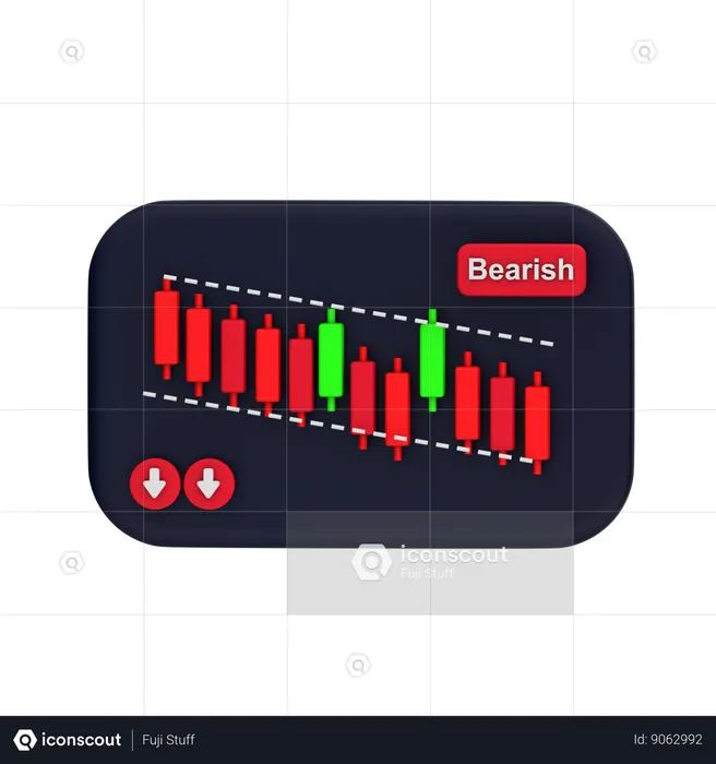 Tendencia bajista  3D Icon