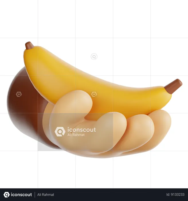 Sosteniendo plátano  3D Icon