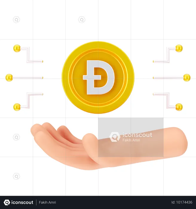 Sosteniendo dogecoin  3D Icon