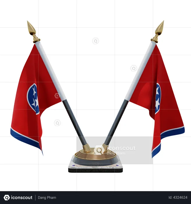 Tennessee-Doppel-Tischflaggenständer Flag 3D Flag