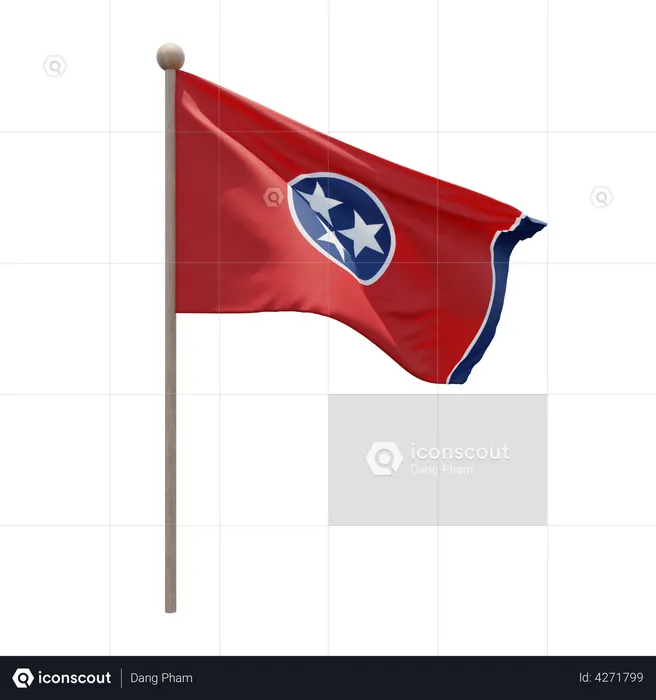 Tennessee Flagpole Flag 3D Flag