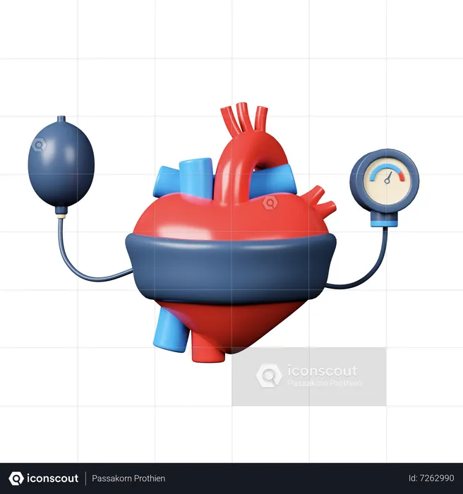 Tensiomètre avec coeur  3D Icon