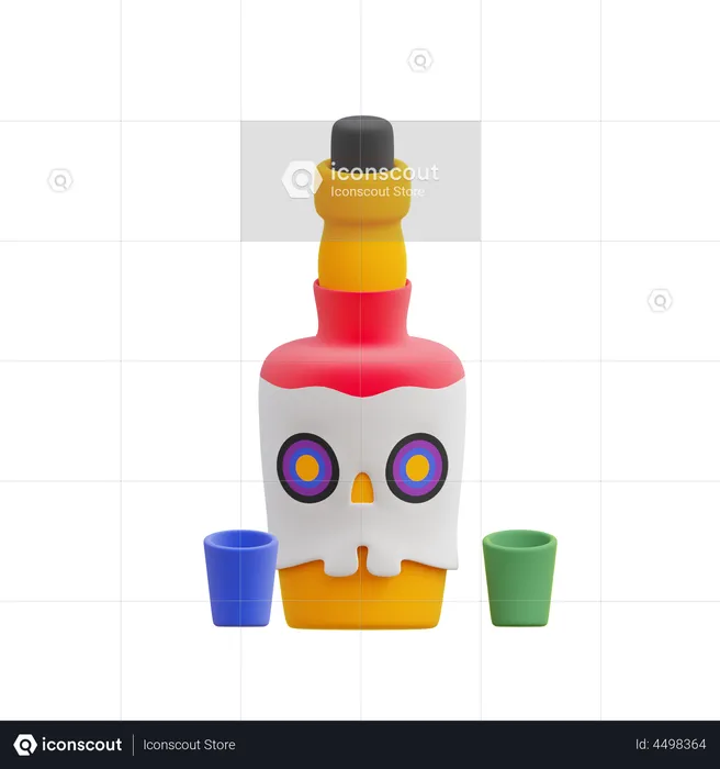 Tequila Bottle  3D Illustration