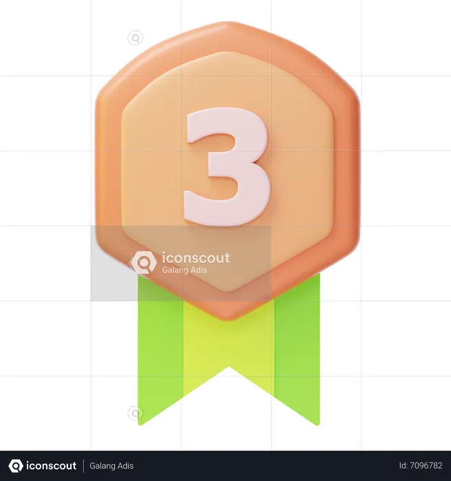 Medalha de Bronze do Terceiro Lugar  3D Icon