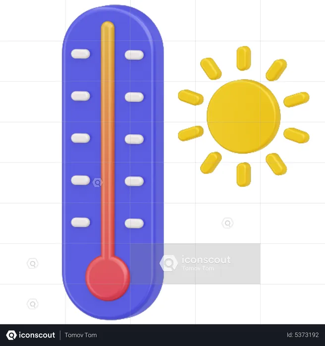 Termômetro e calor  3D Icon